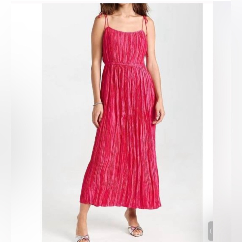 NWT Ulla Johnson Orla Crinkled Midi Dress Orchid Pink Sz 10‎ $650